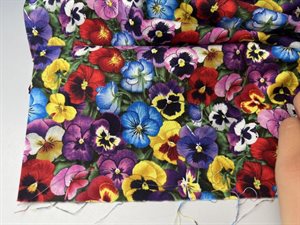 Patchwork stof - Elizabeth's studio, stedmoderblomster i multi